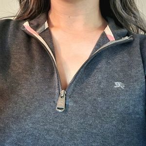 AUTHENTIC BURBERRY GREY HALF ZIP SWEATER SIZE XL BOYS